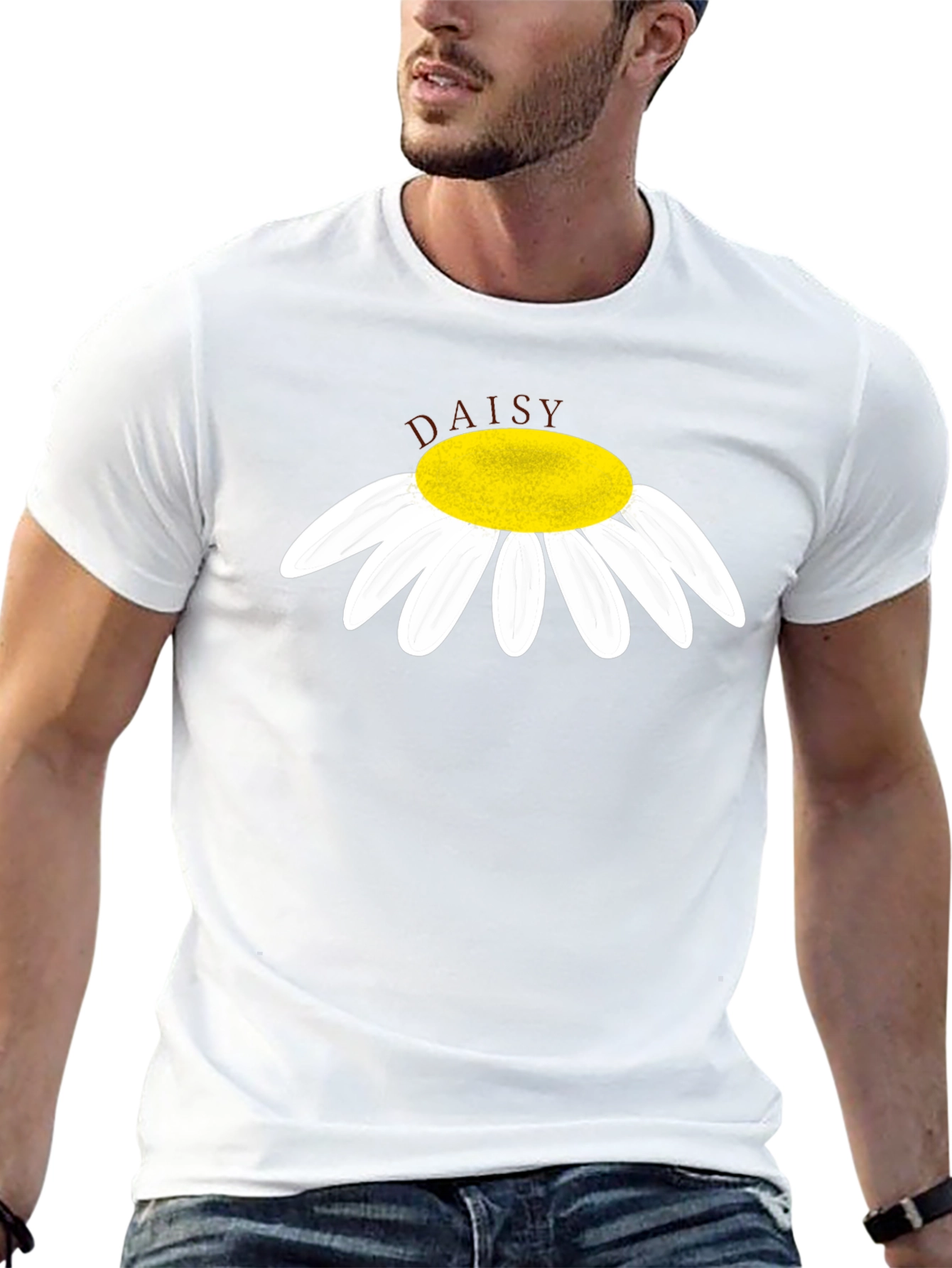 Daisy Graphic Tee - Stylish Black Cotton T-Shirt