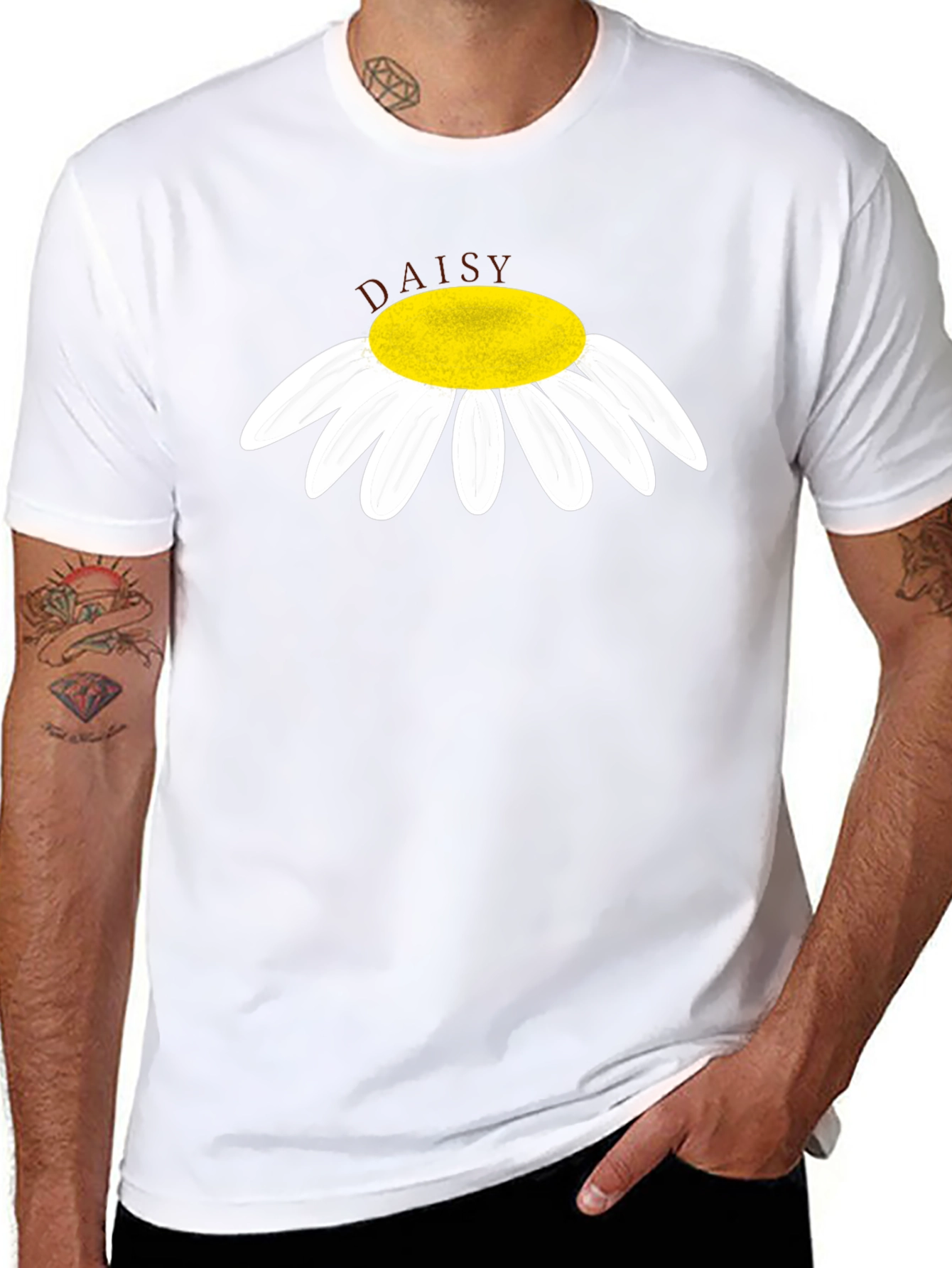 Daisy Graphic Tee - Stylish Black Cotton T-Shirt