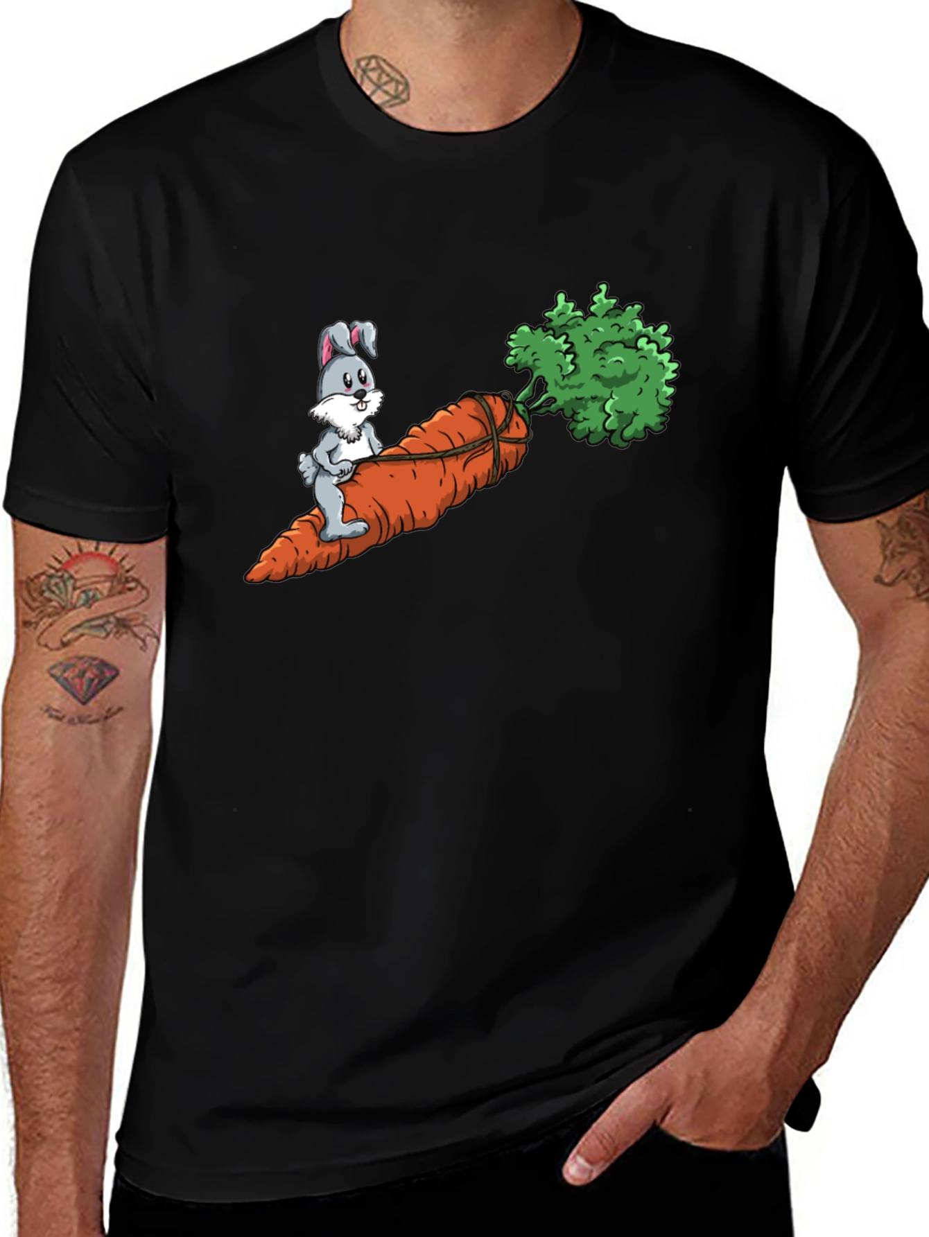 Bunny Riding Carrot Graphic Tee