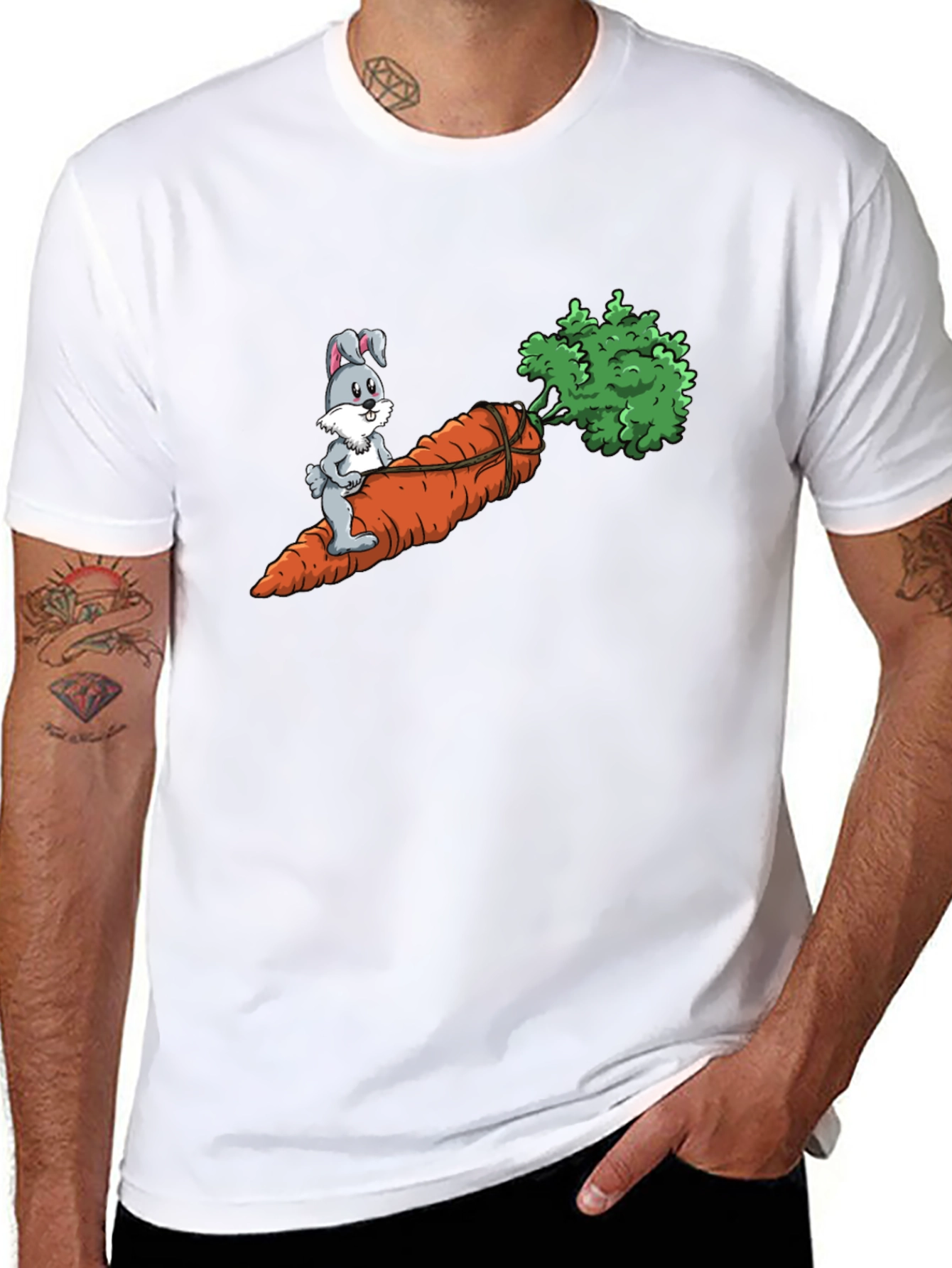 Bunny Riding Carrot Graphic Tee