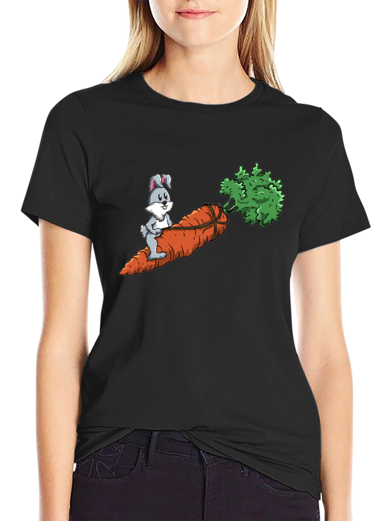 Bunny Riding Carrot Graphic Tee