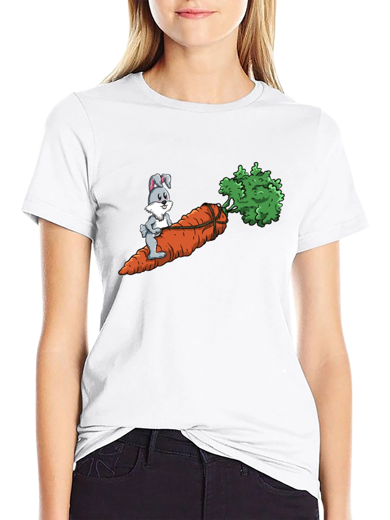 Bunny Riding Carrot Graphic Tee