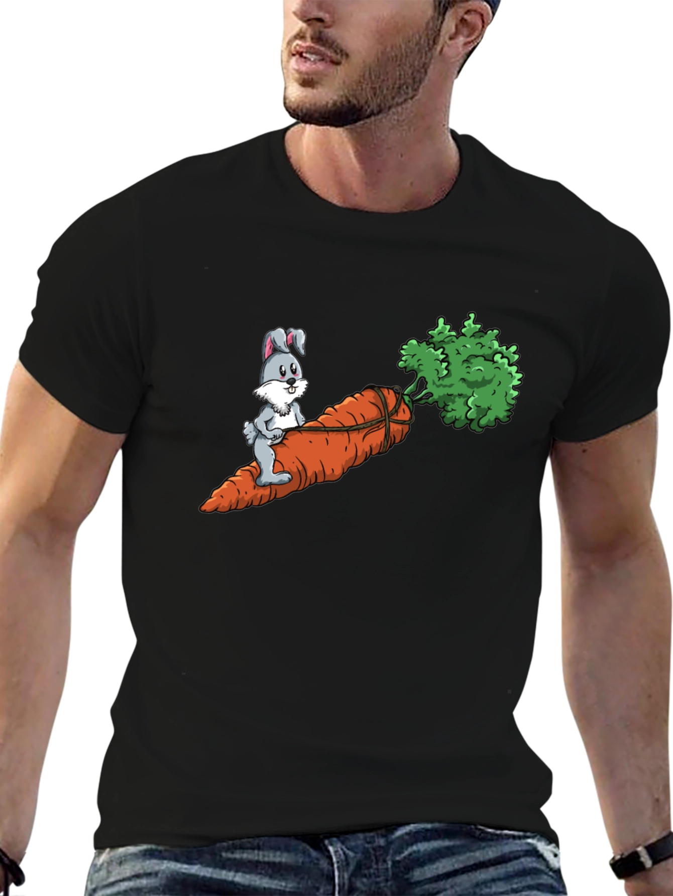 Bunny Riding Carrot Graphic Tee