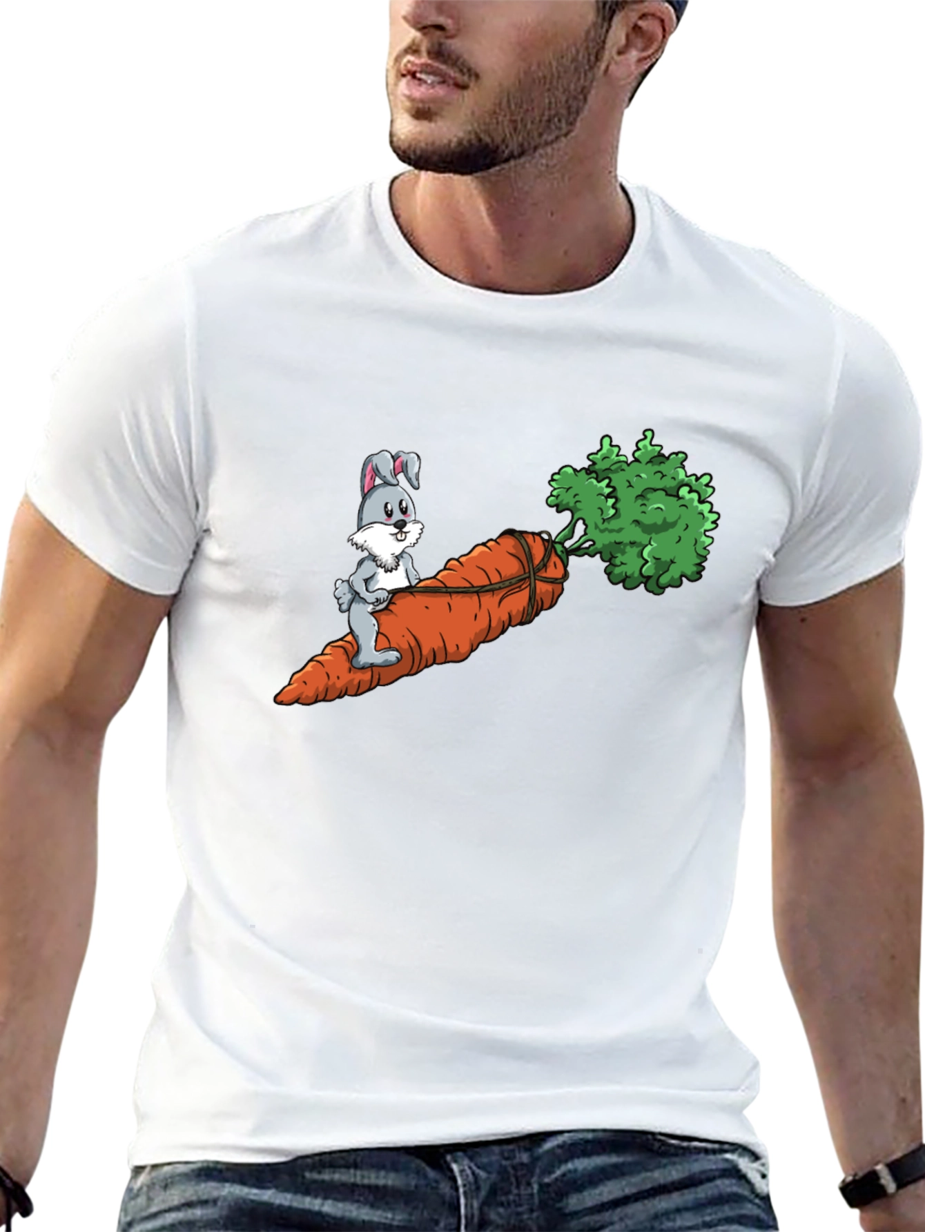 Bunny Riding Carrot Graphic Tee