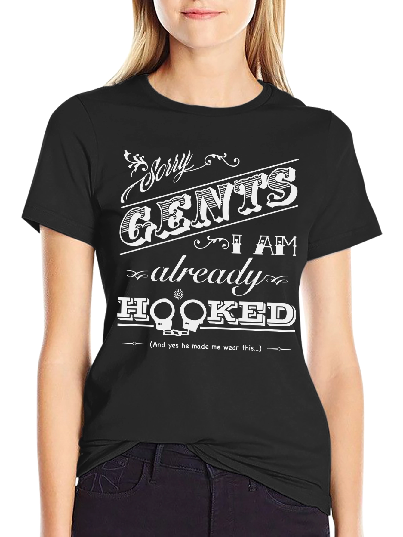 Sorry Gents Hooked Black Graphic Tee