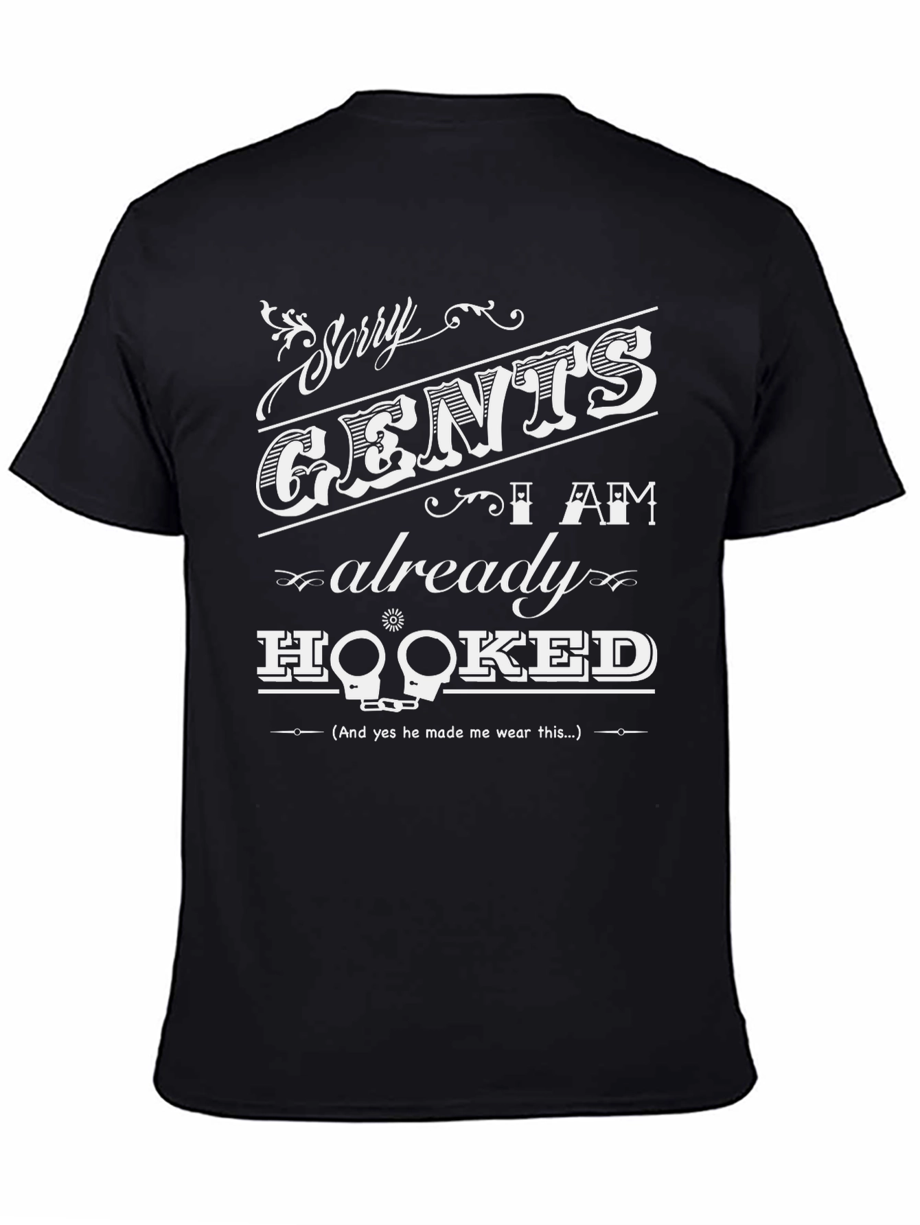 Sorry Gents Hooked Black Graphic Tee