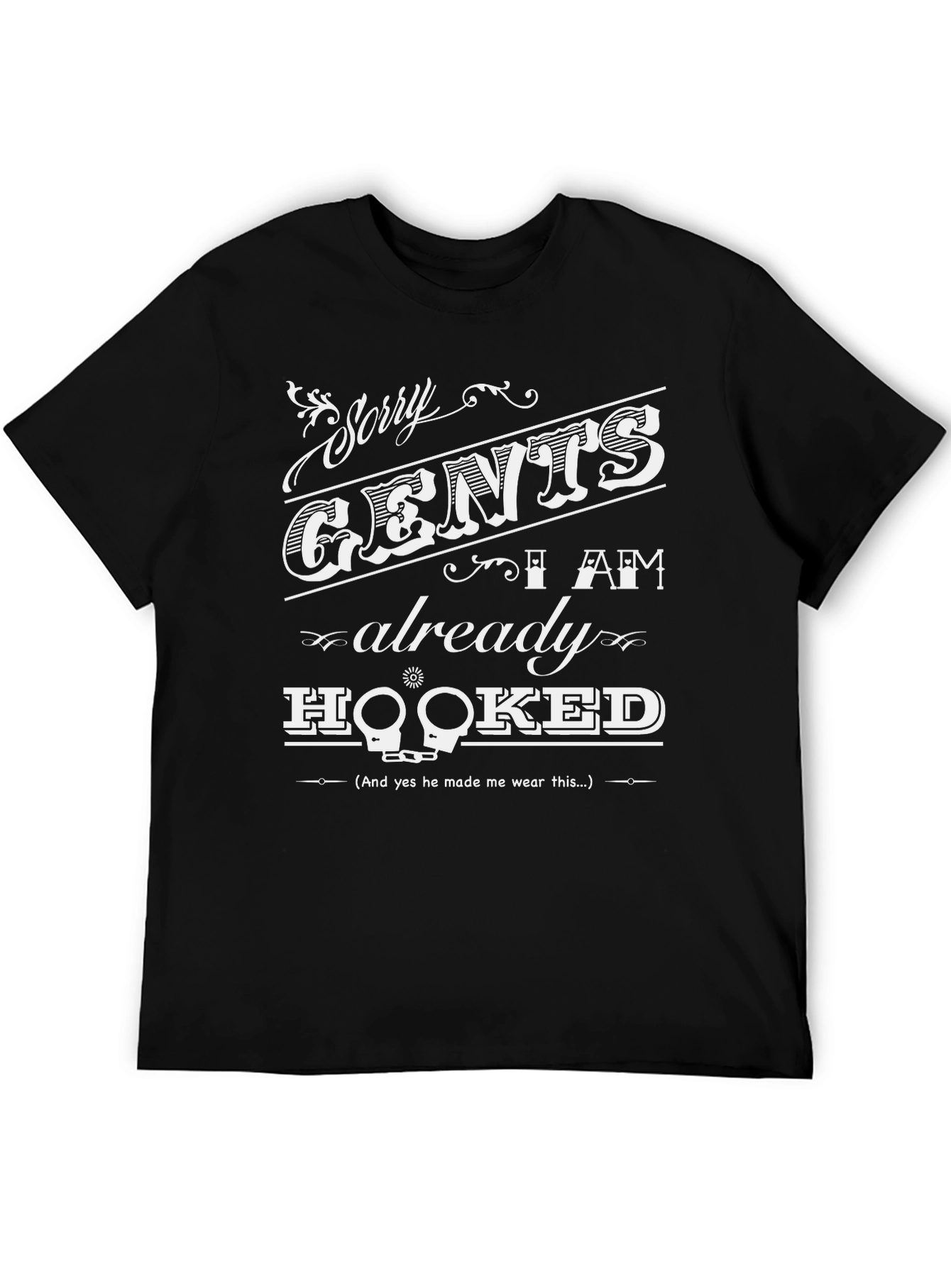 Sorry Gents Hooked Black Graphic Tee