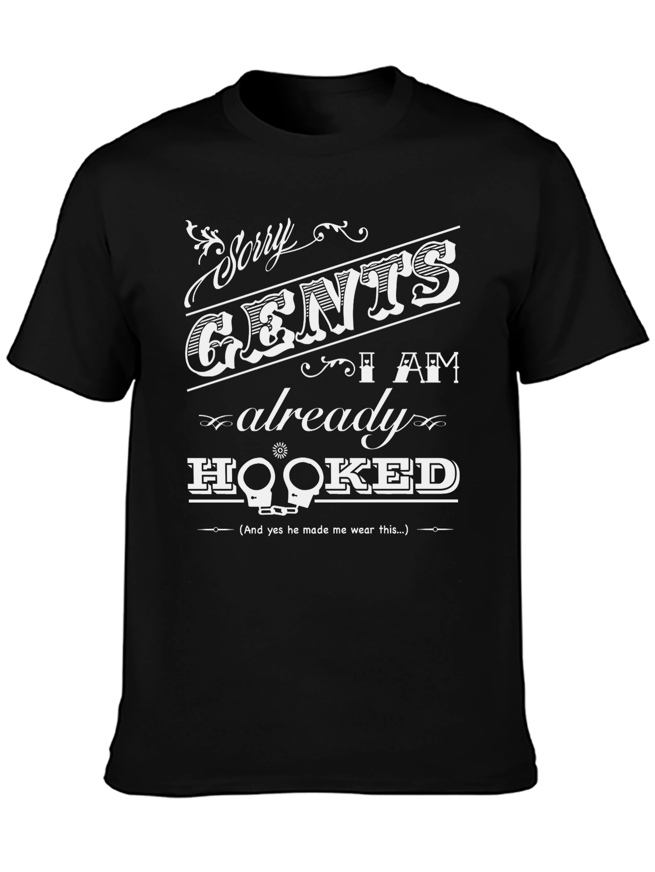 Sorry Gents Hooked Black Graphic Tee