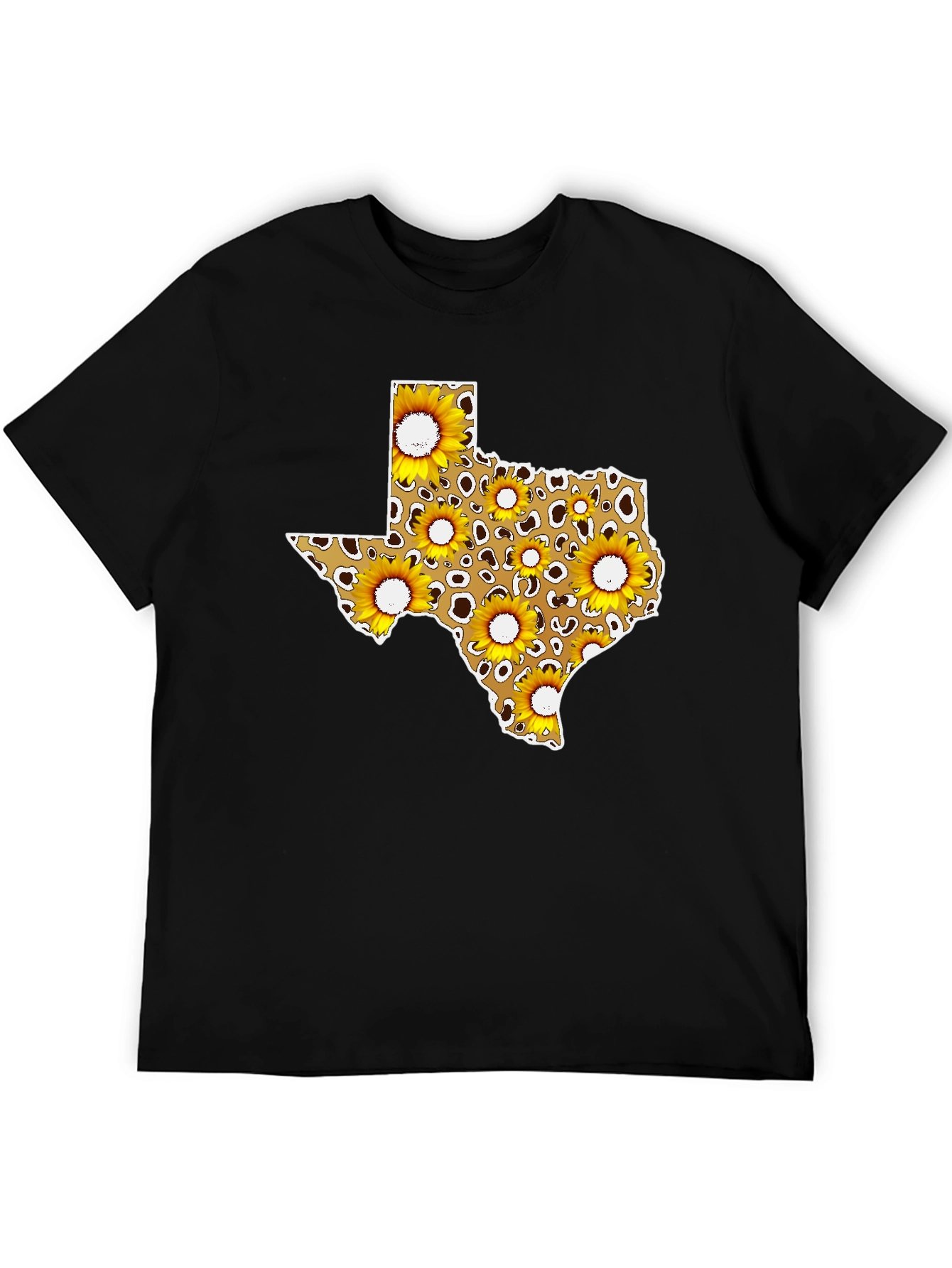 Texas Sunflower Leopard Print T-Shirt