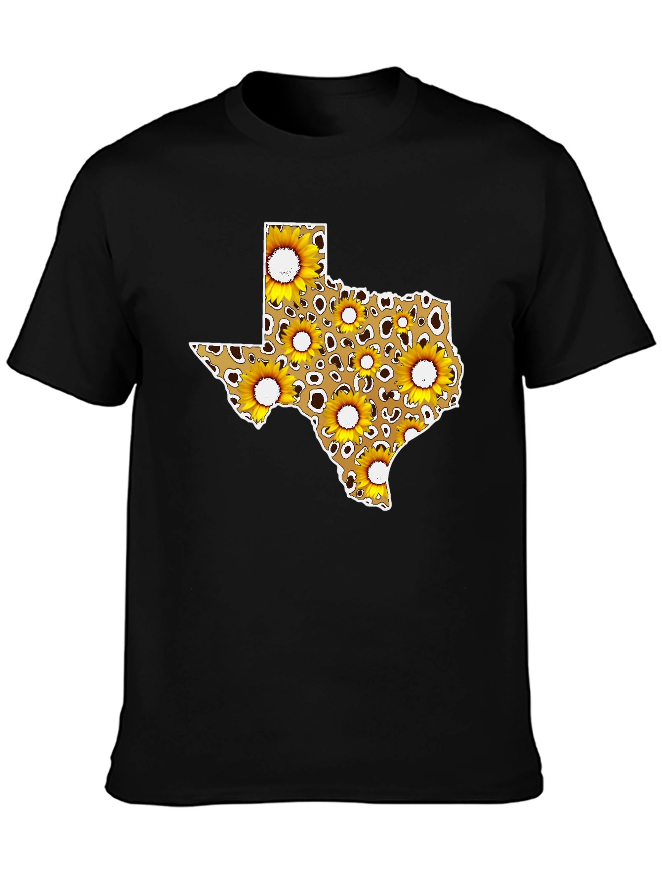 Texas Sunflower Leopard Print T-Shirt