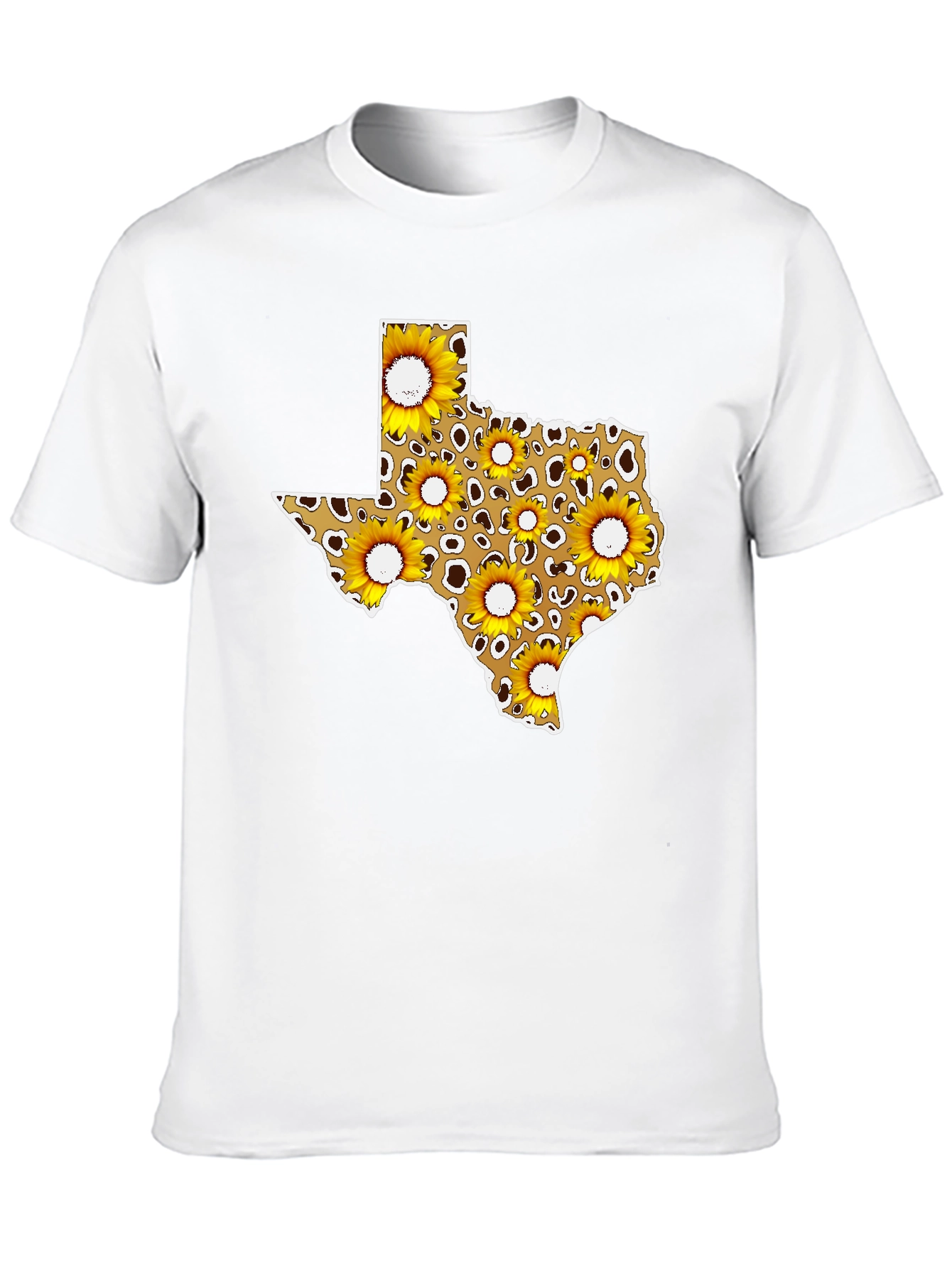 Texas Sunflower Leopard Print T-Shirt