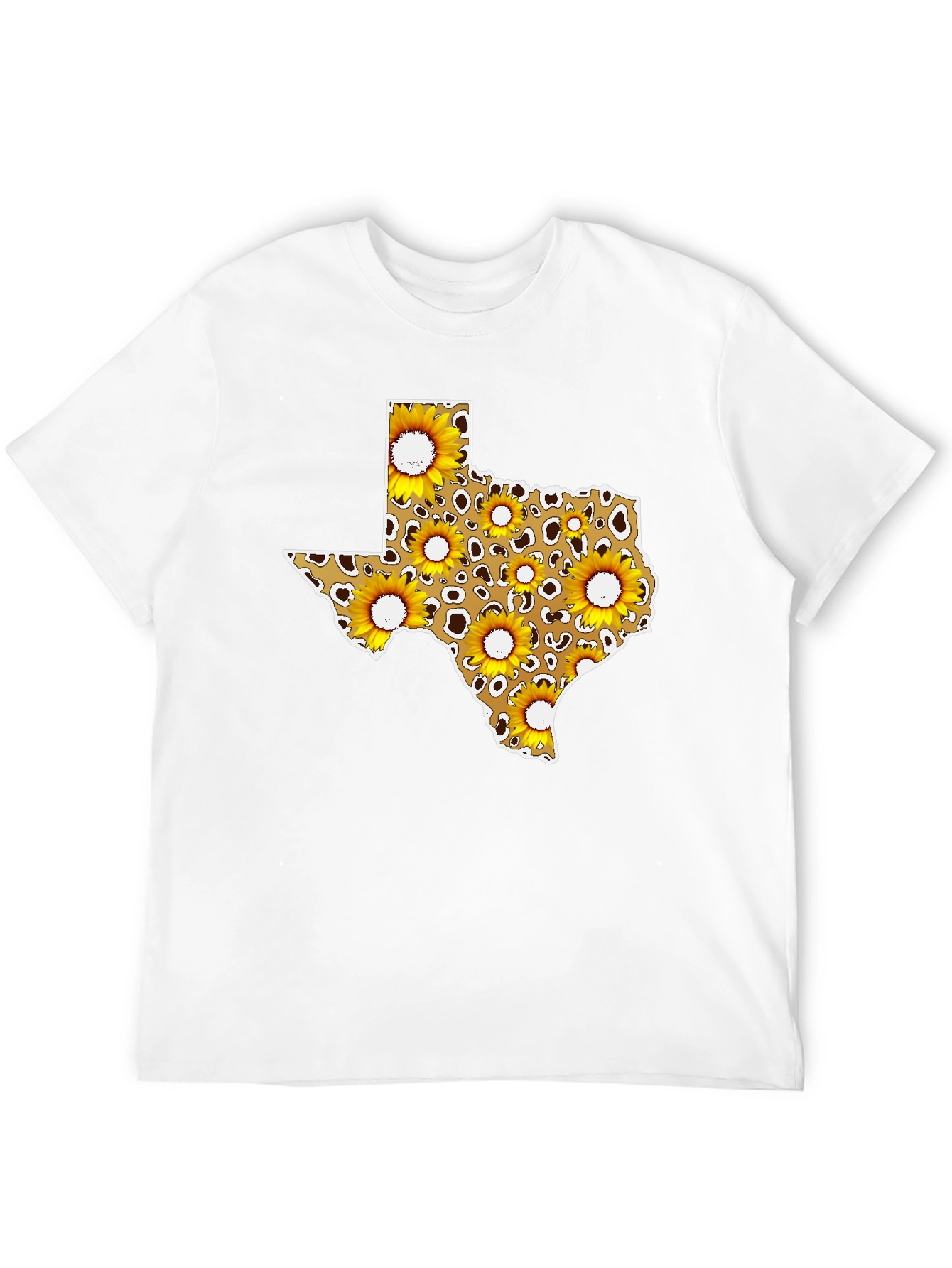 Texas Sunflower Leopard Print T-Shirt
