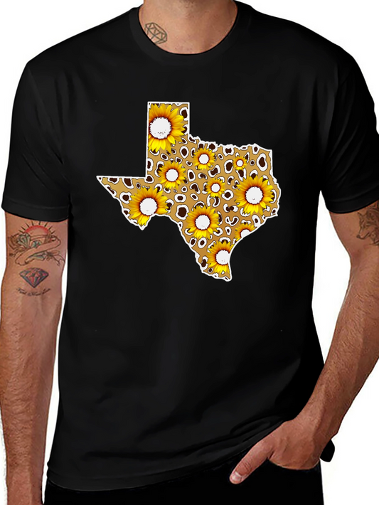 Texas Sunflower Leopard Print T-Shirt