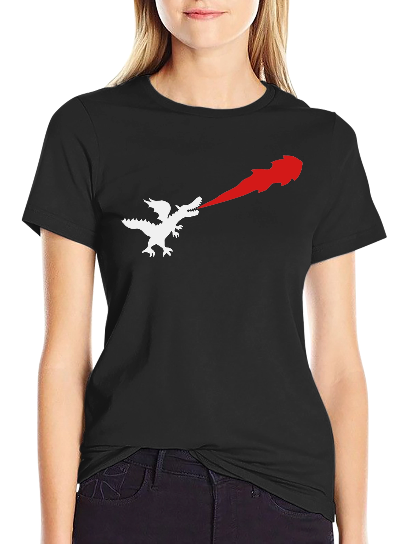 Dragon Fire Breath Graphic T-Shirt - Black