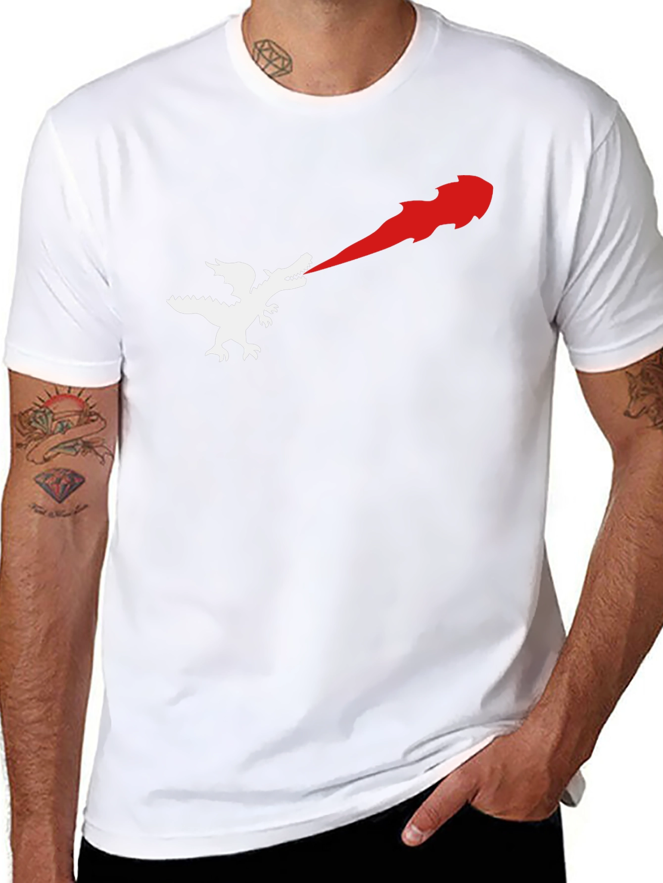 Dragon Fire Breath Graphic T-Shirt - Black