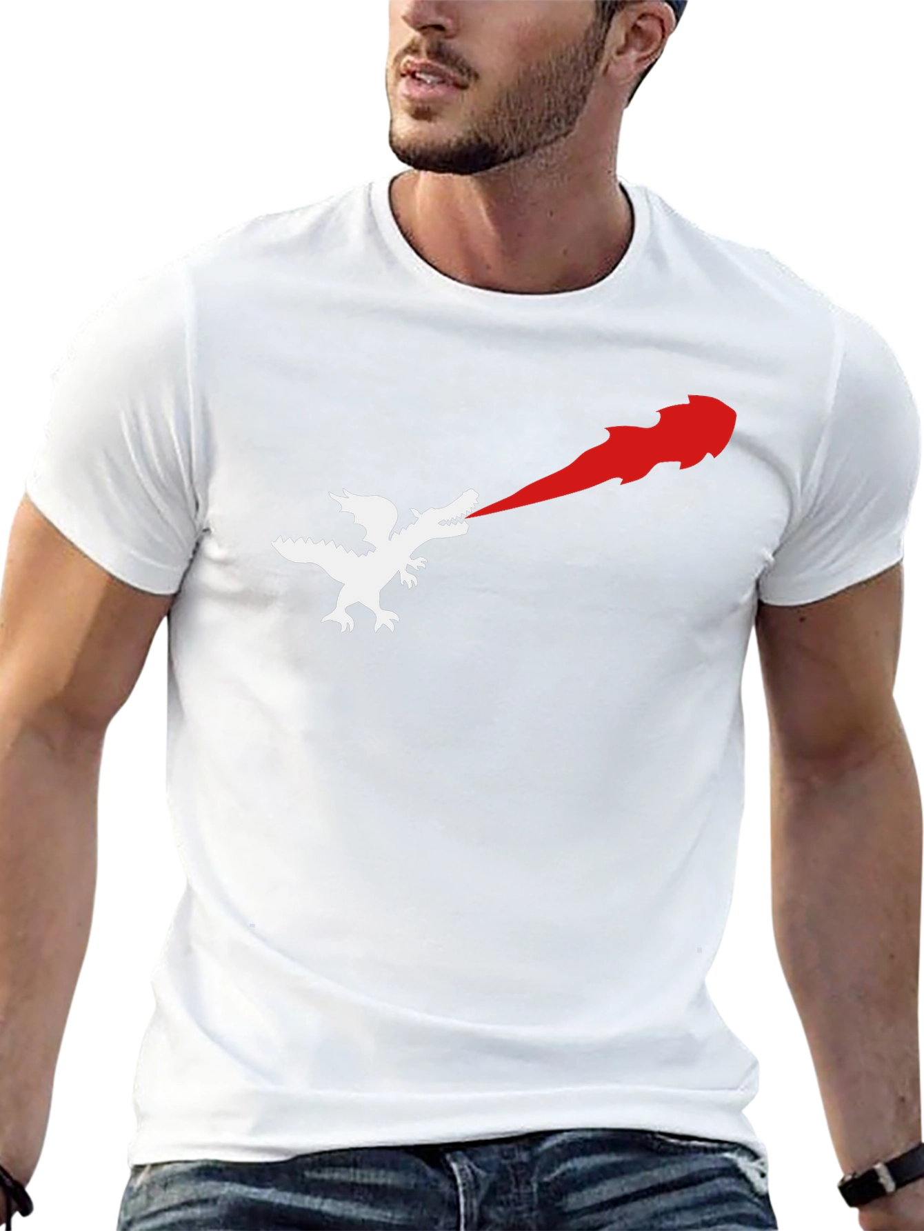 Dragon Fire Breath Graphic T-Shirt - Black