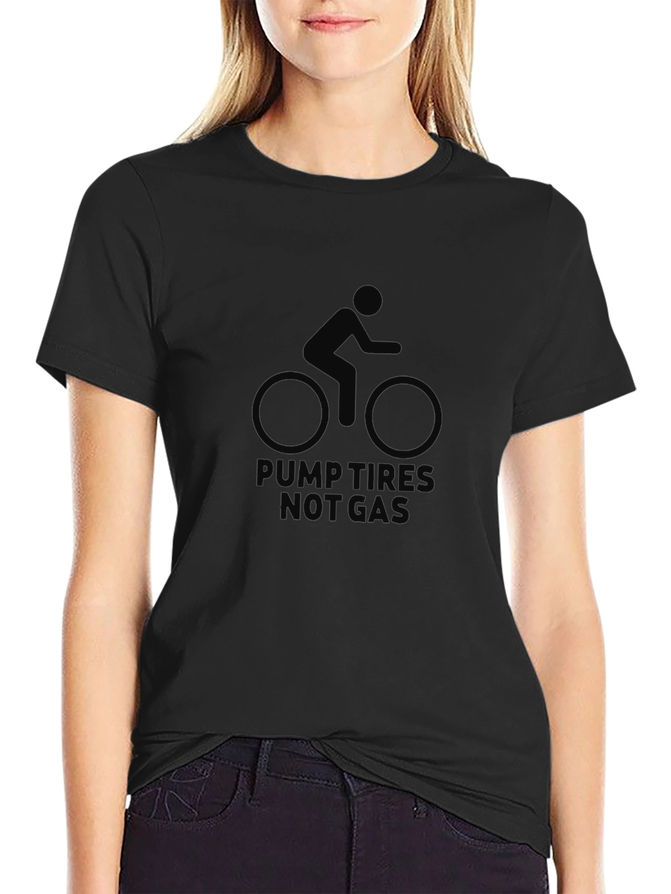 Pump Tires Not Gas Black Graphic T-Shirt