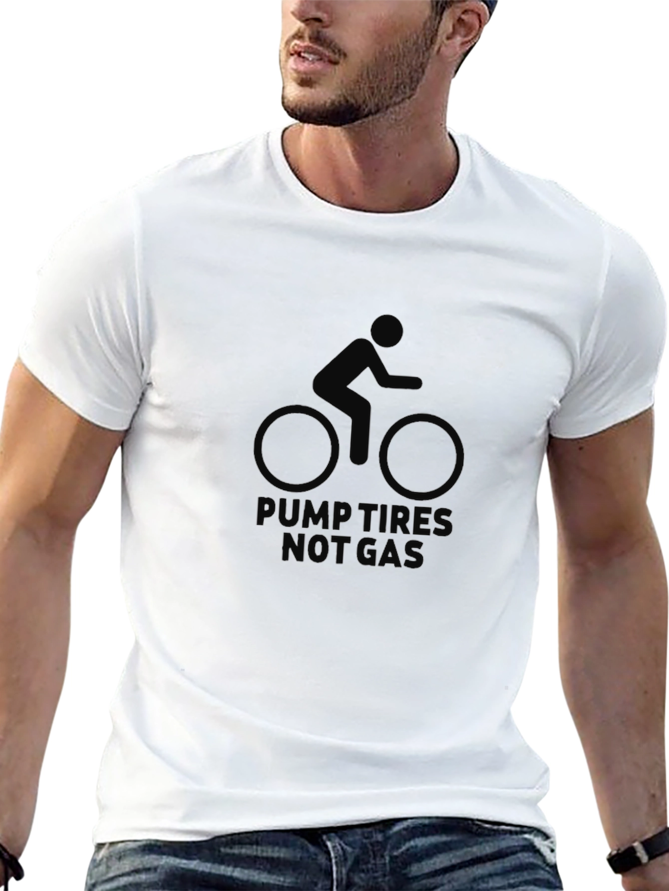 Pump Tires Not Gas Black Graphic T-Shirt