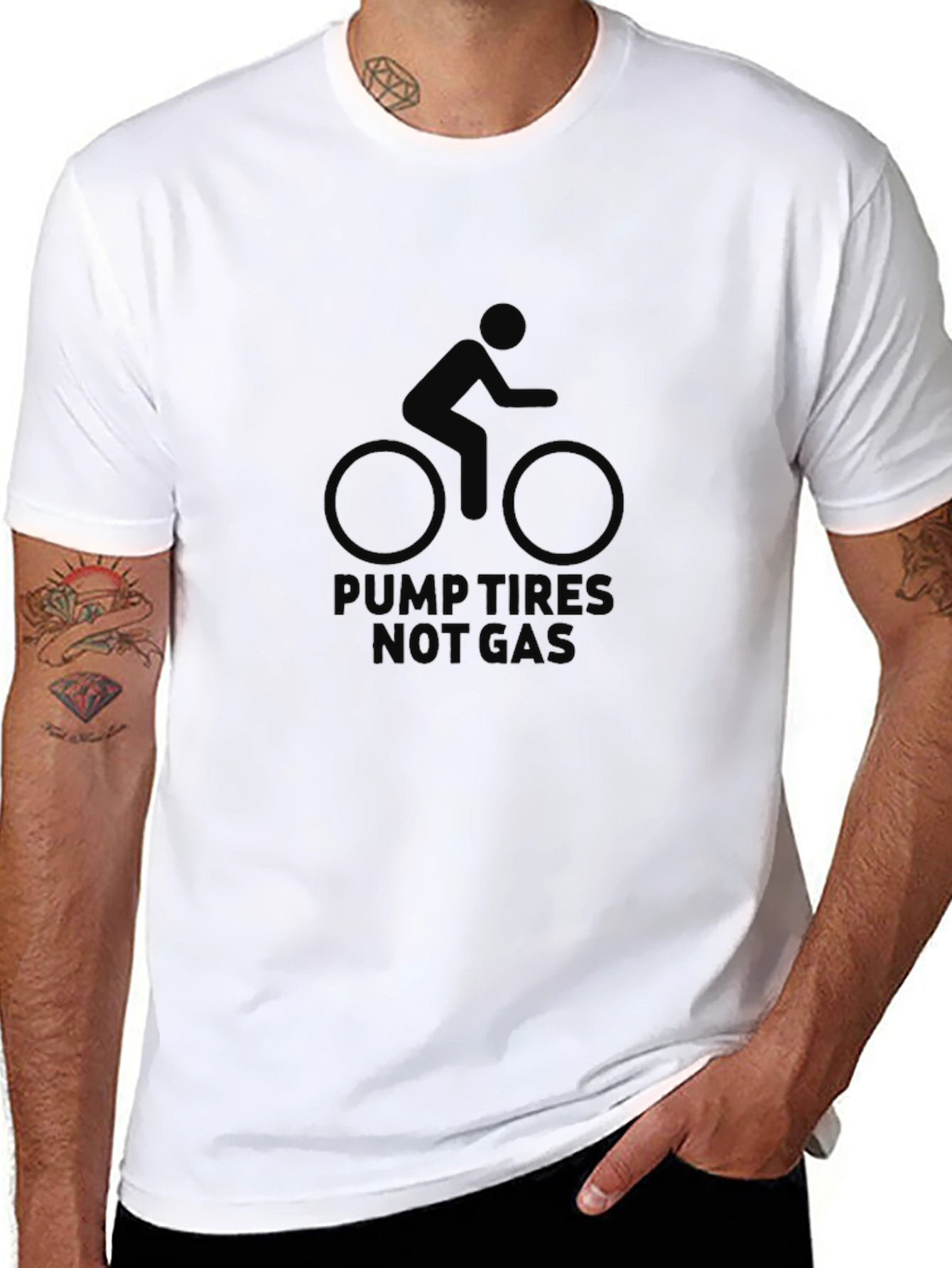 Pump Tires Not Gas Black Graphic T-Shirt