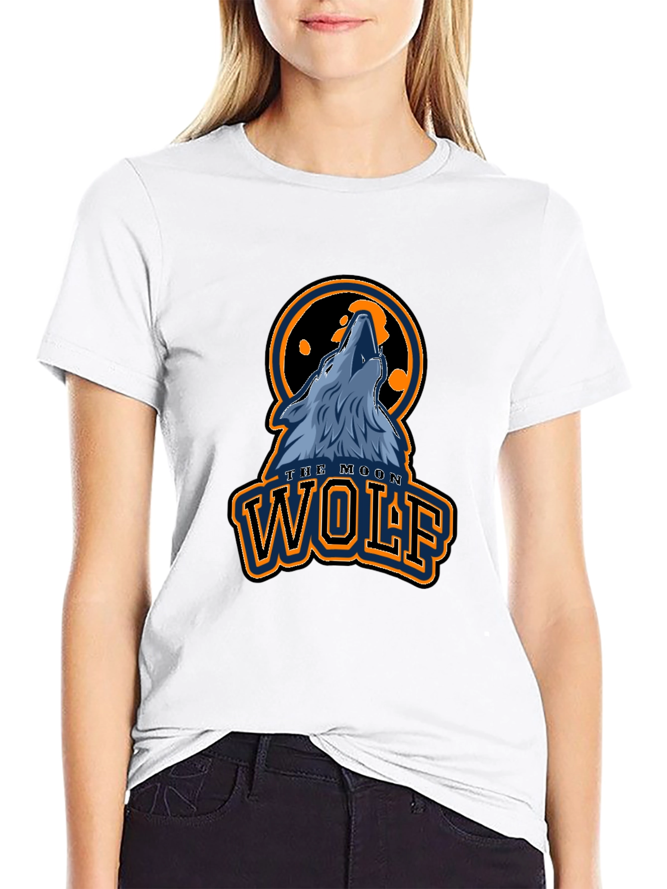 The Moon Wolf Graphic T-Shirt - Black