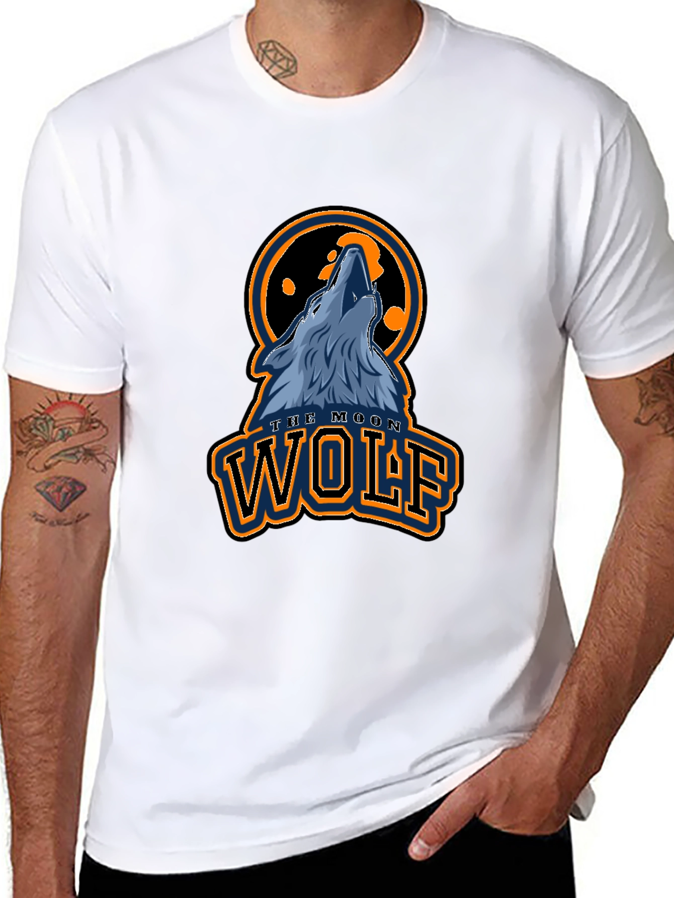 The Moon Wolf Graphic T-Shirt - Black