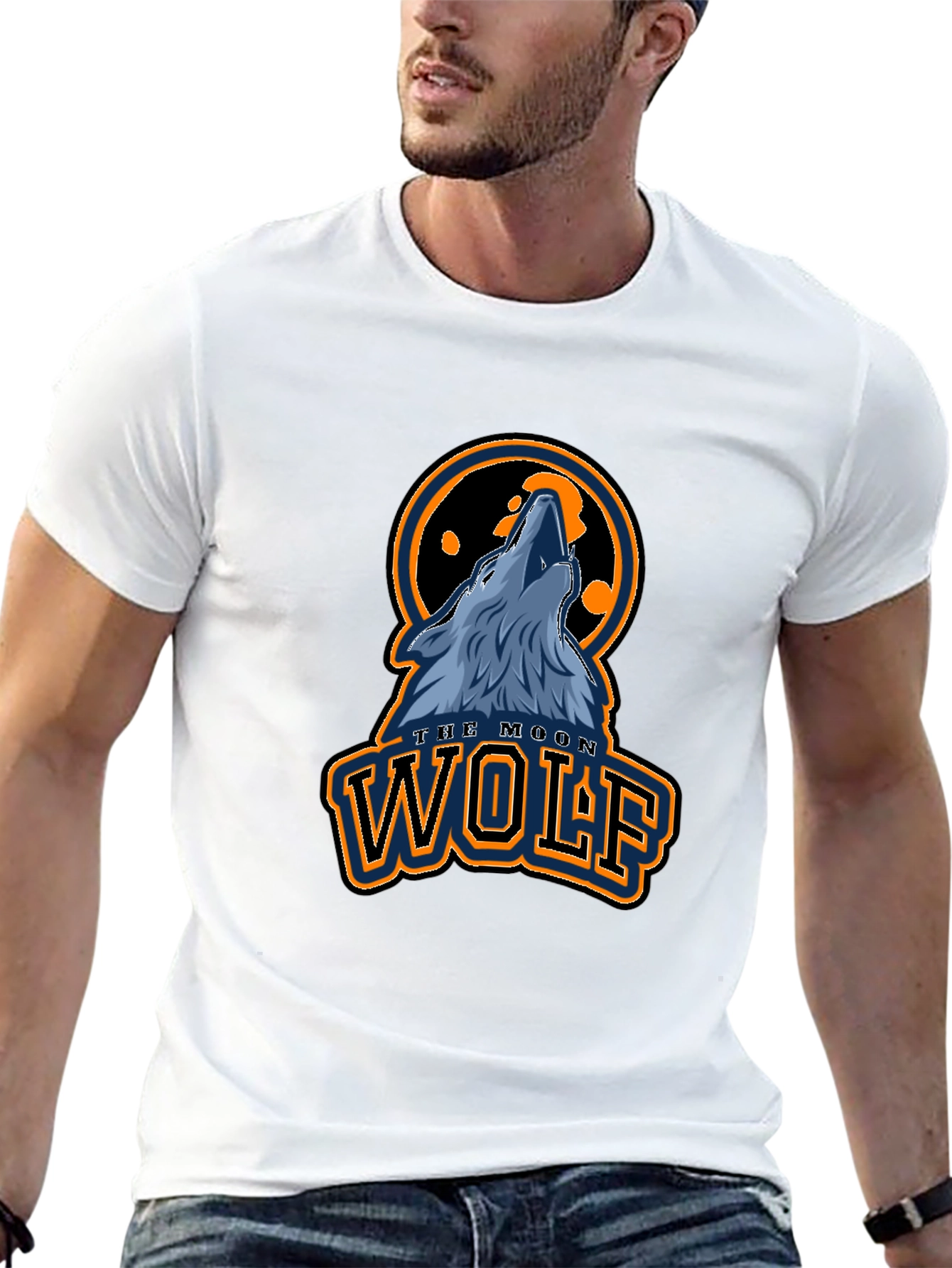 The Moon Wolf Graphic T-Shirt - Black