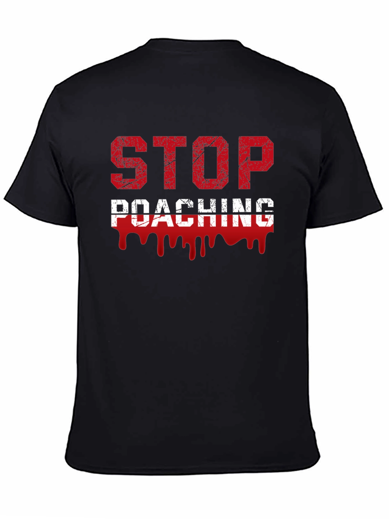 Stop Poaching Graphic T-Shirt - Environmental Awareness Tee