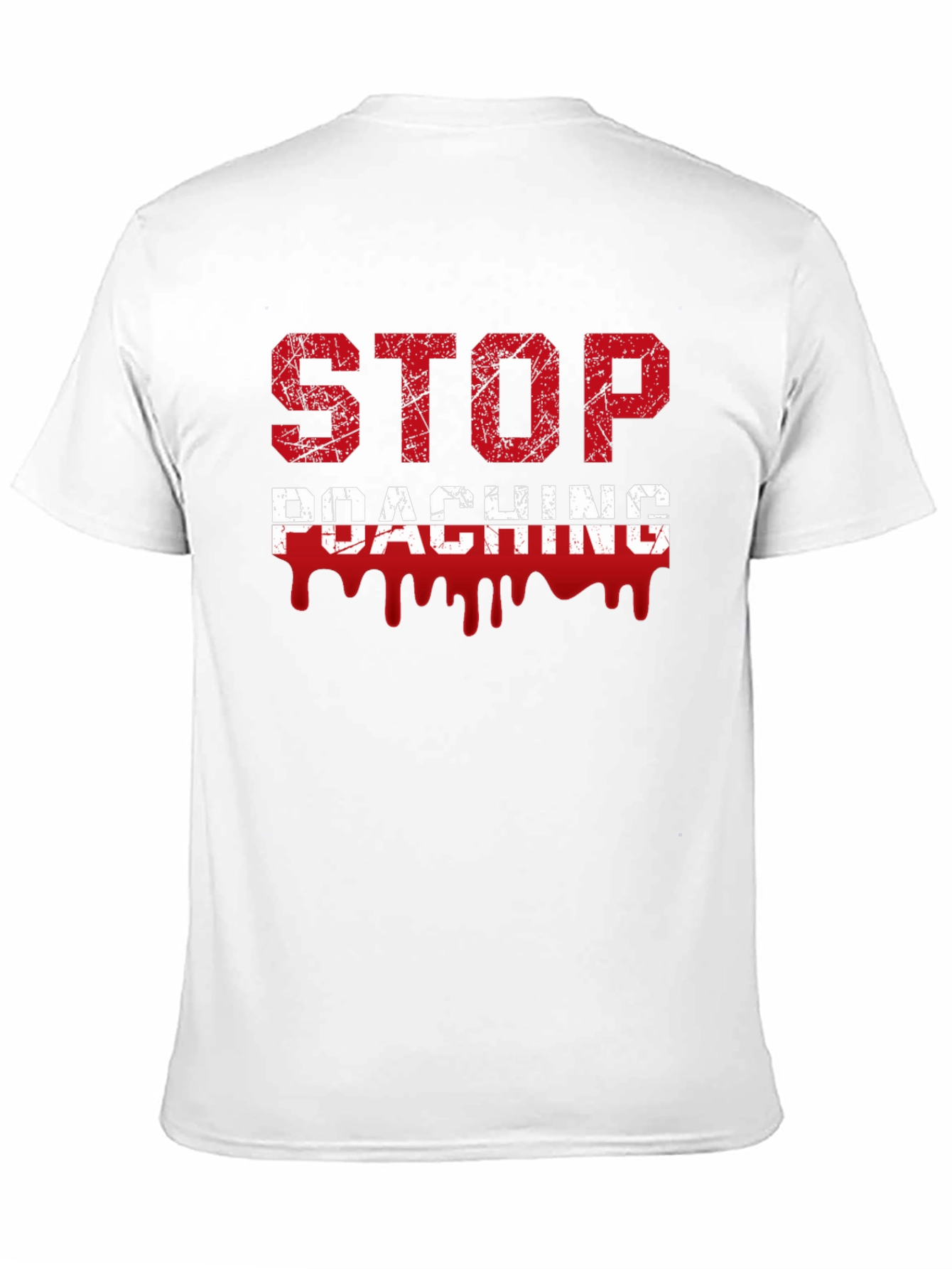 Stop Poaching Graphic T-Shirt - Environmental Awareness Tee