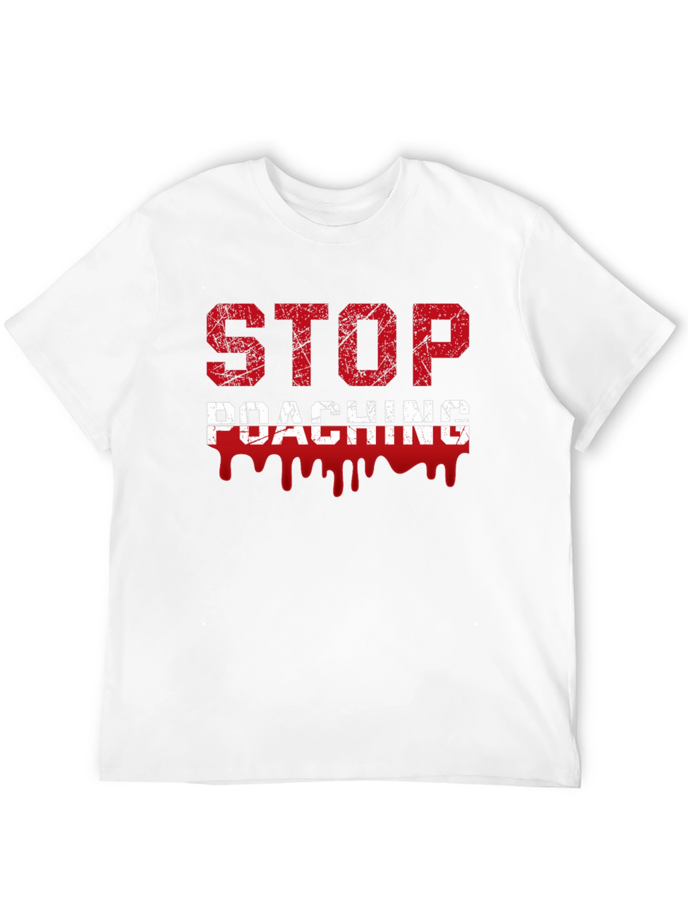 Stop Poaching Graphic T-Shirt - Environmental Awareness Tee