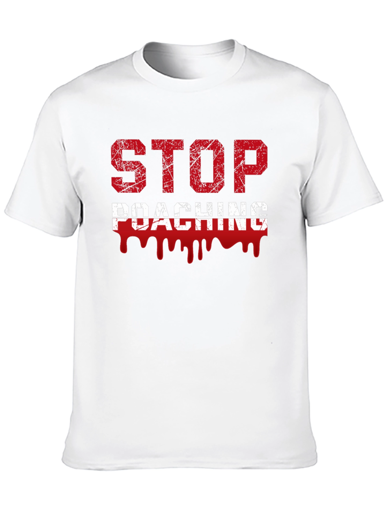 Stop Poaching Graphic T-Shirt - Environmental Awareness Tee