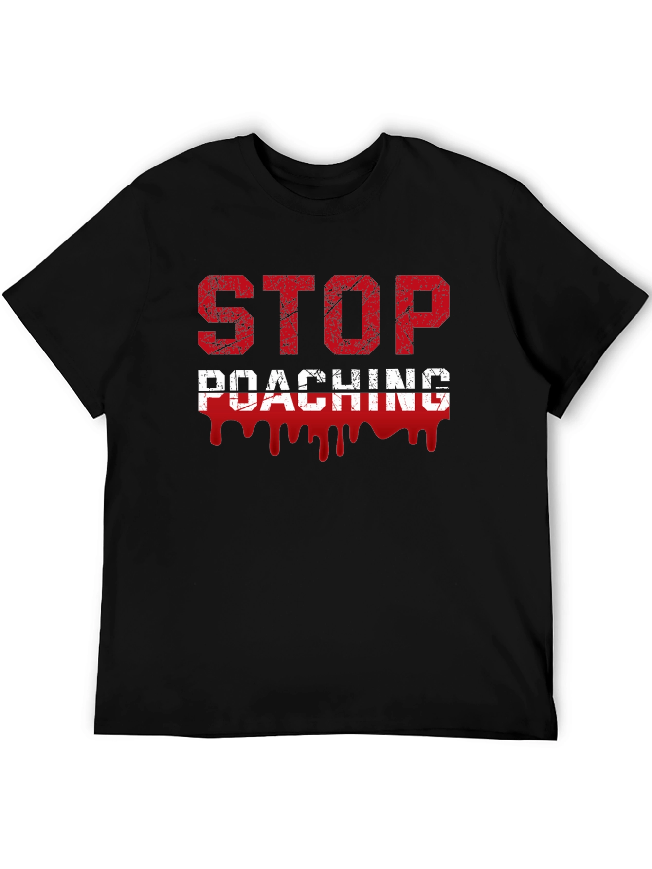 Stop Poaching Graphic T-Shirt - Environmental Awareness Tee