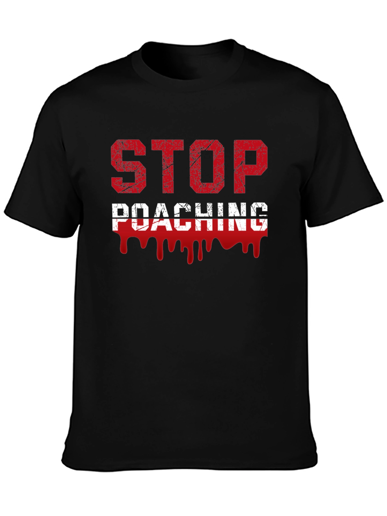 Stop Poaching Graphic T-Shirt - Environmental Awareness Tee