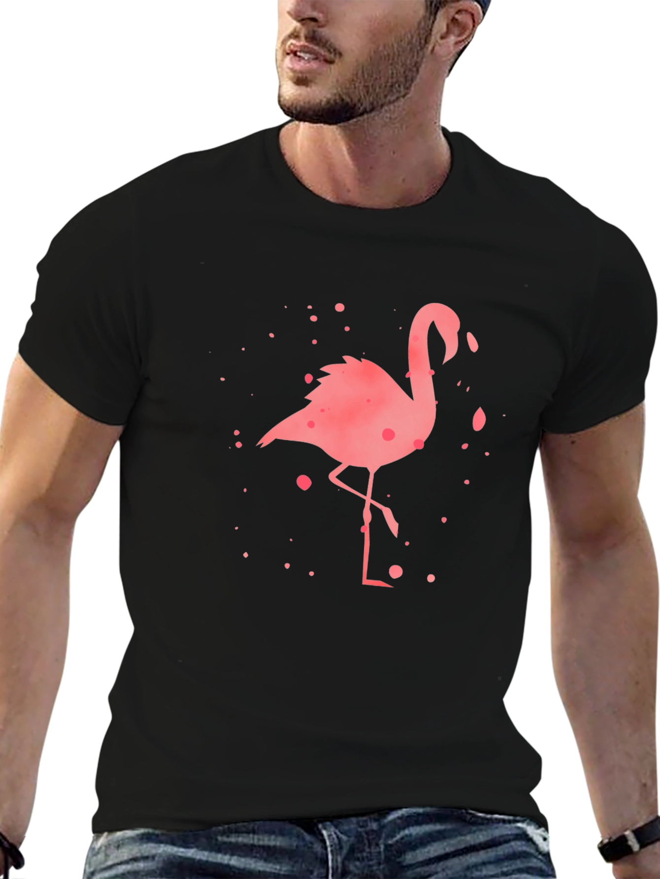 Black Flamingo Graphic Tee - Stylish Mens Casual Wear