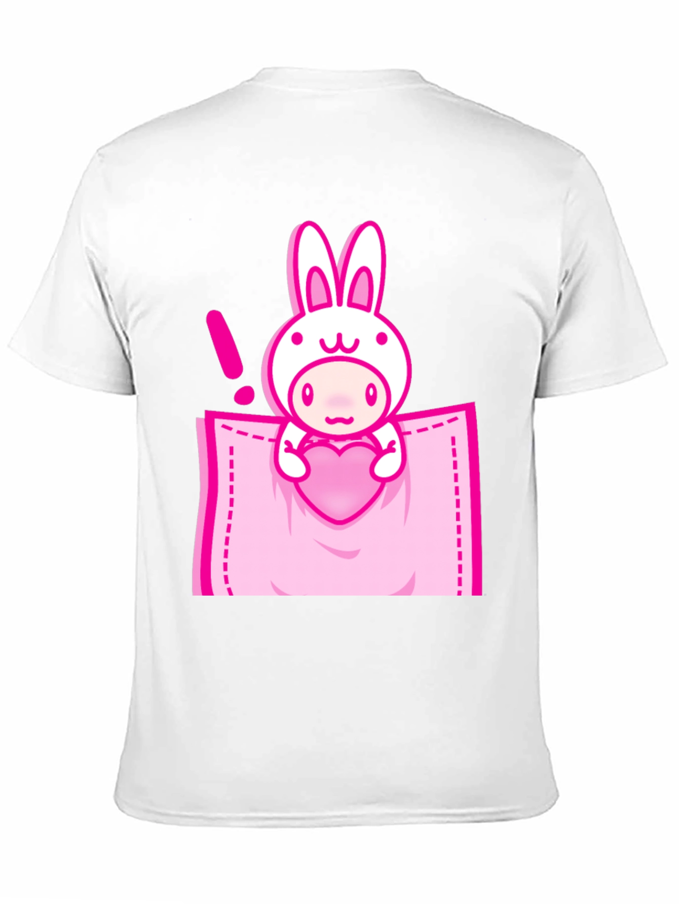 Cute Cartoon Rabbit Pocket T-Shirt