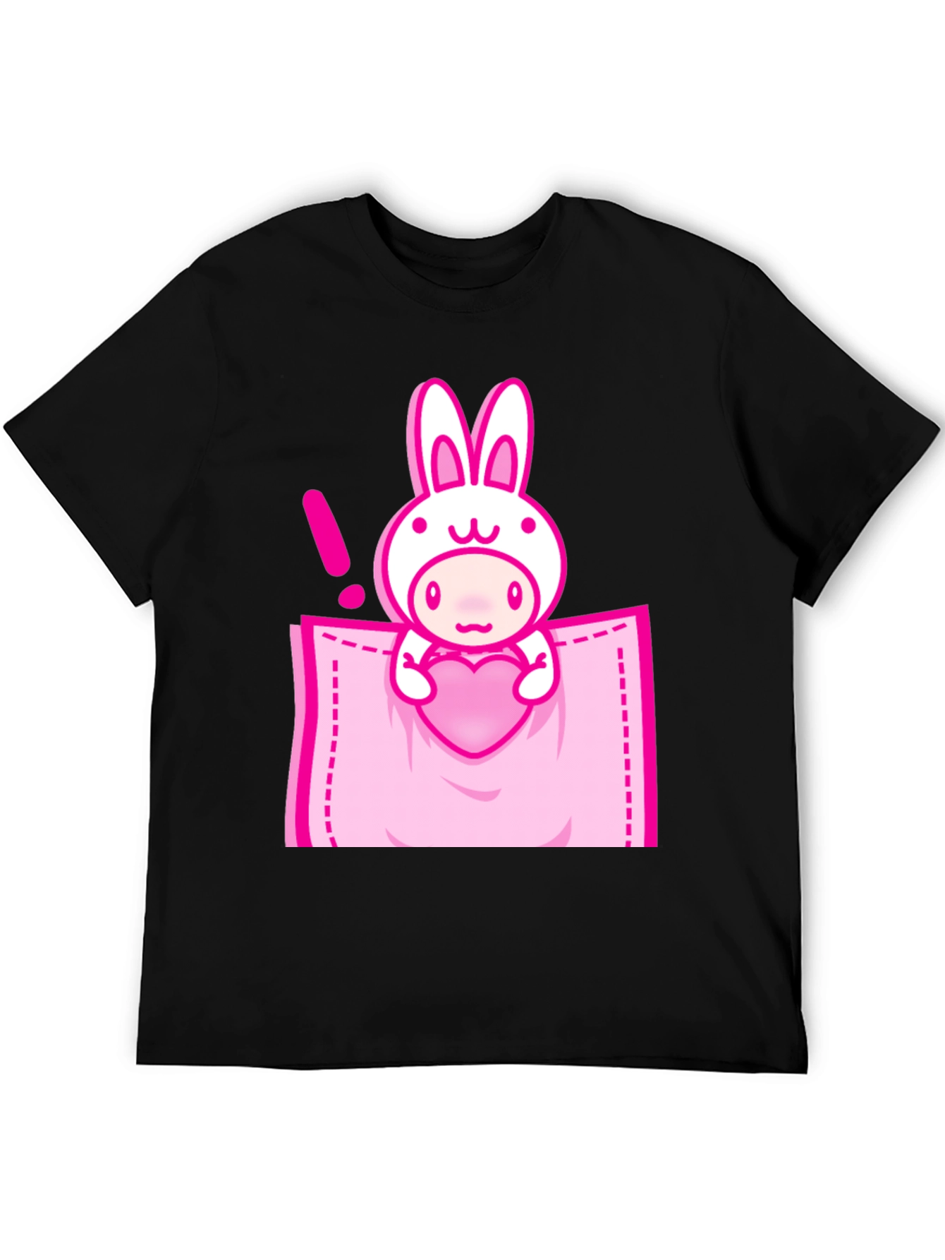 Cute Cartoon Rabbit Pocket T-Shirt