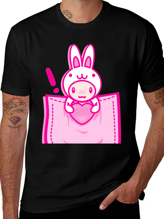 Cute Cartoon Rabbit Pocket T-Shirt
