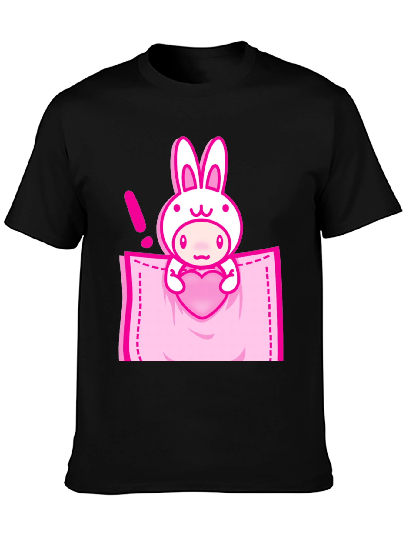 Cute Cartoon Rabbit Pocket T-Shirt