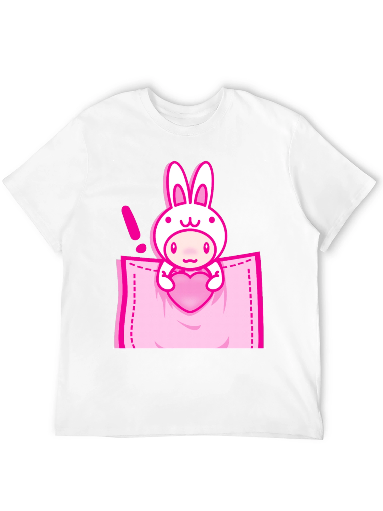 Cute Cartoon Rabbit Pocket T-Shirt