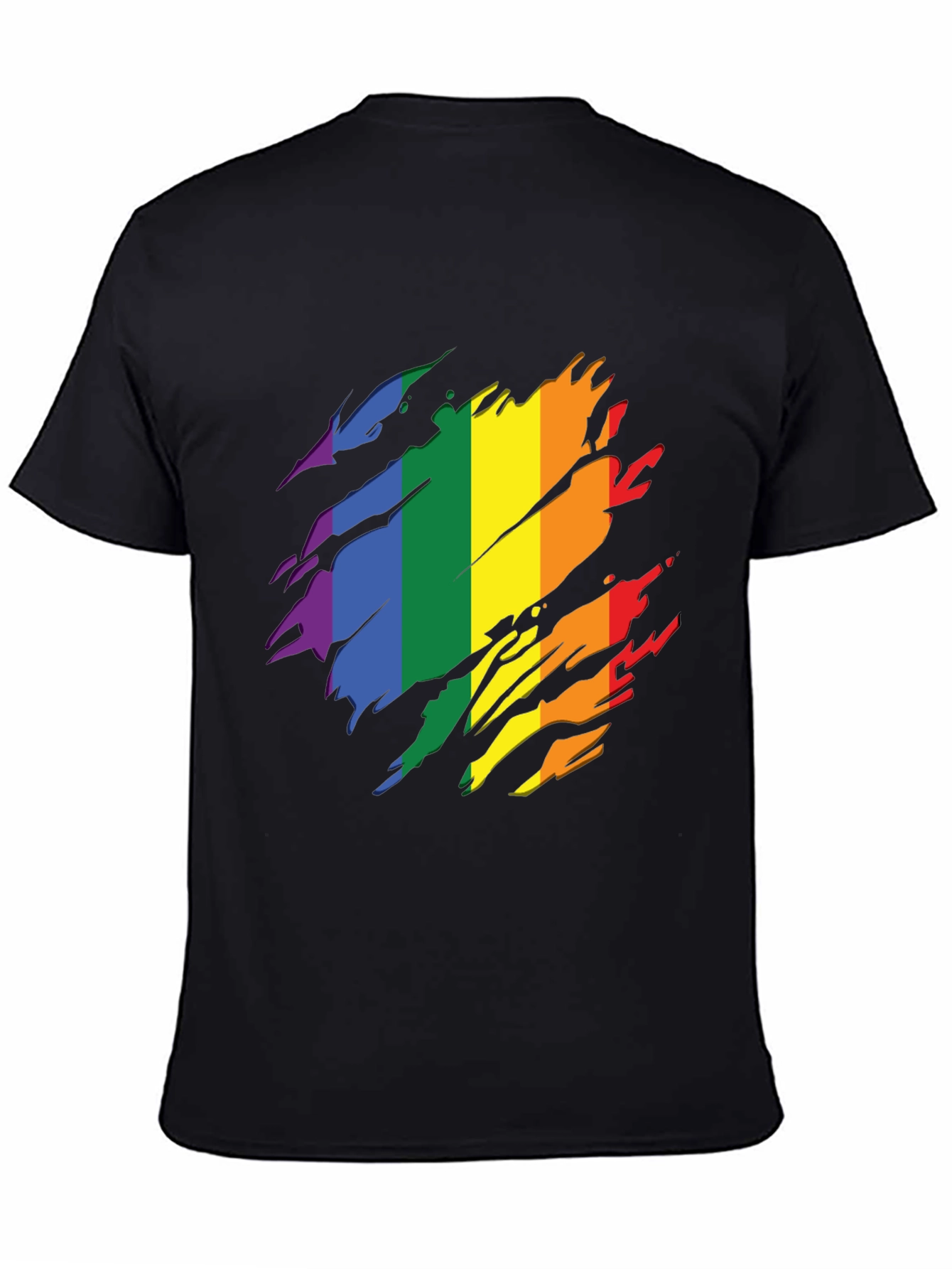 Pride Rainbow Graphic Tee - Stylish Black T-Shirt