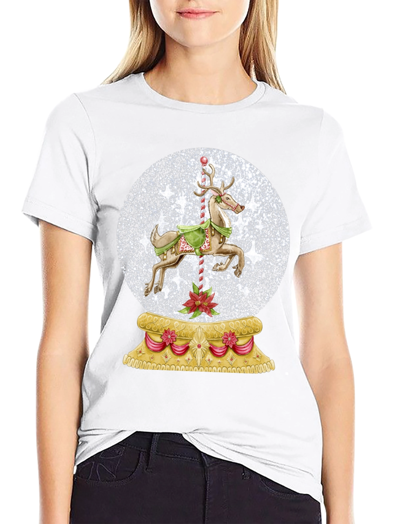 Christmas Snow Globe Carousel T-Shirt