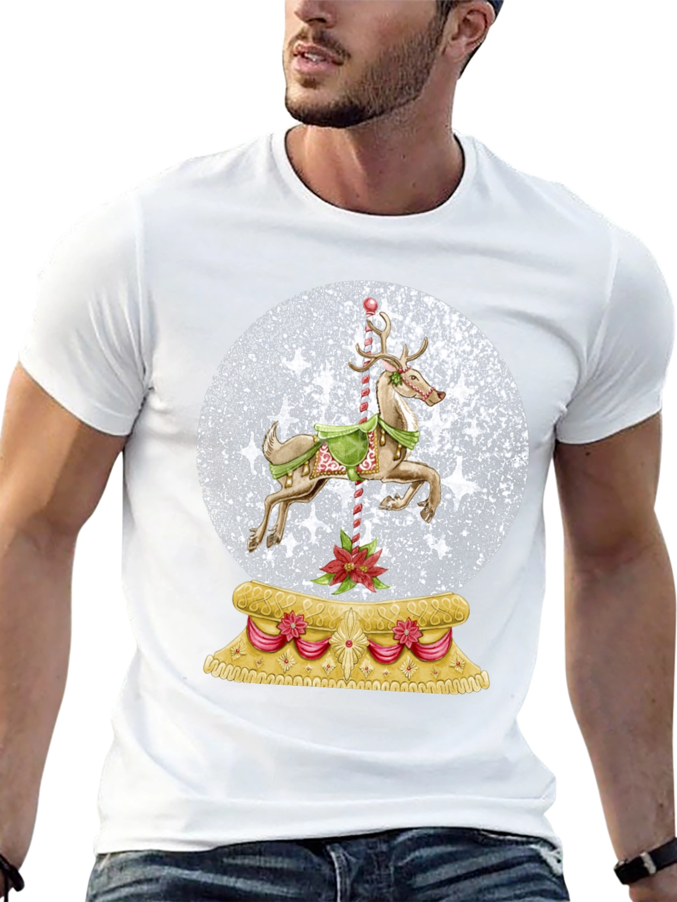 Christmas Snow Globe Carousel T-Shirt