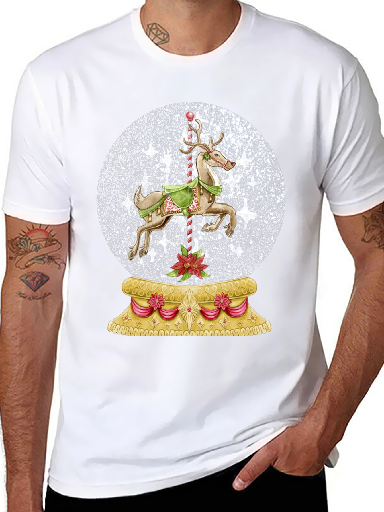 Christmas Snow Globe Carousel T-Shirt