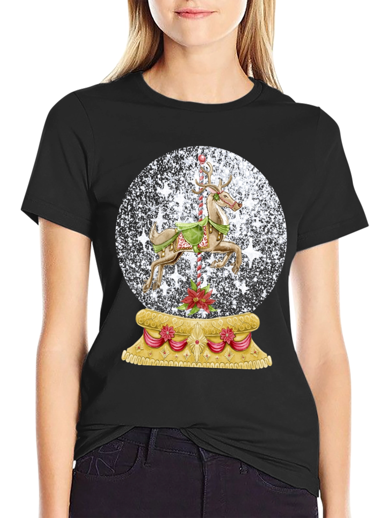Christmas Snow Globe Carousel T-Shirt