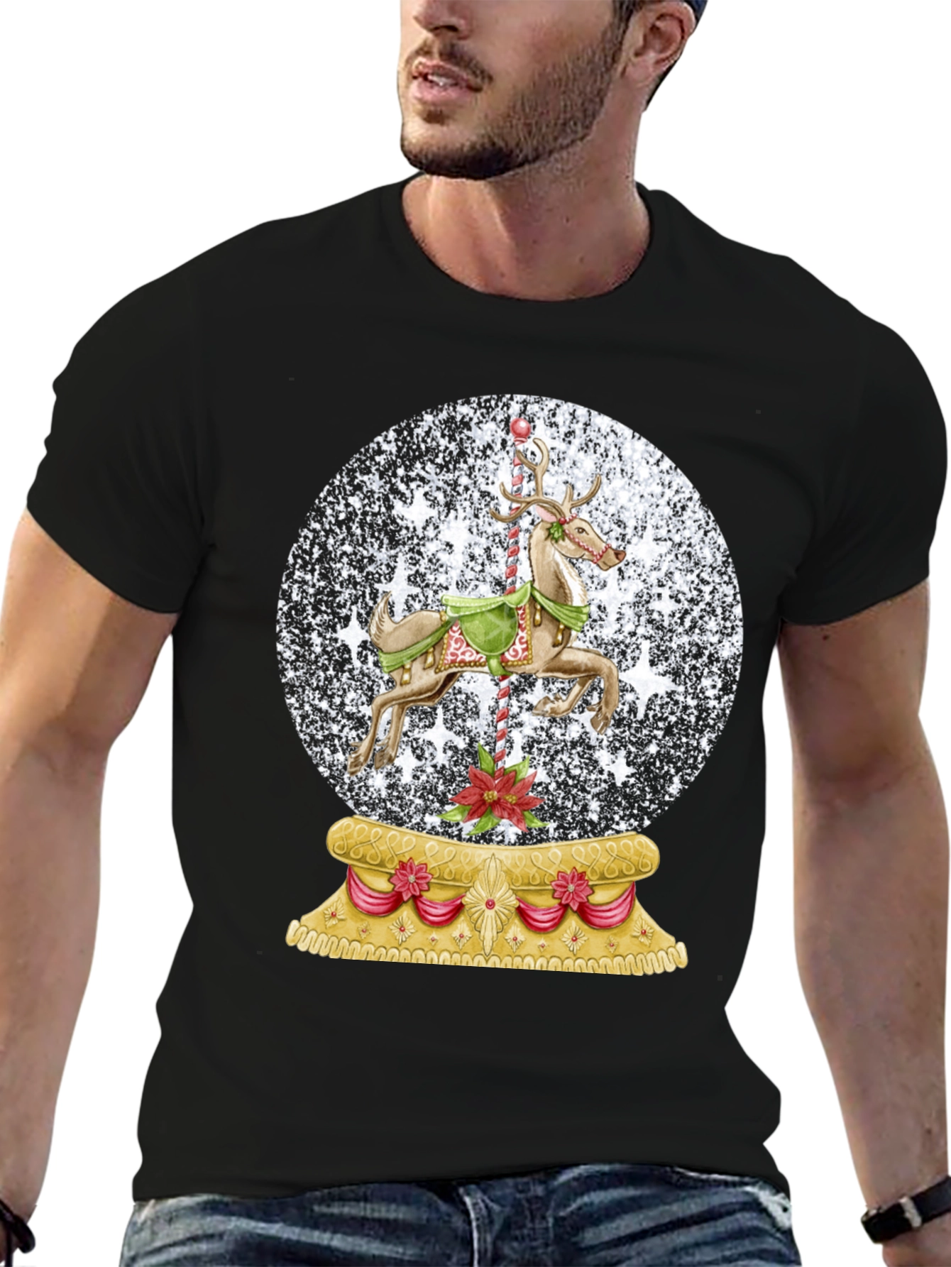 Christmas Snow Globe Carousel T-Shirt
