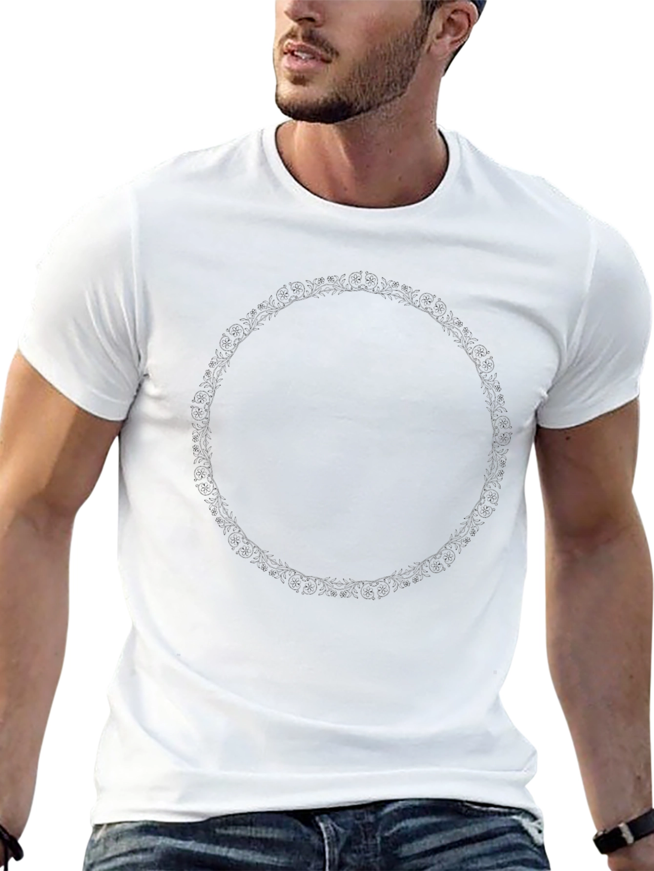Black T-Shirt with Circle Design
