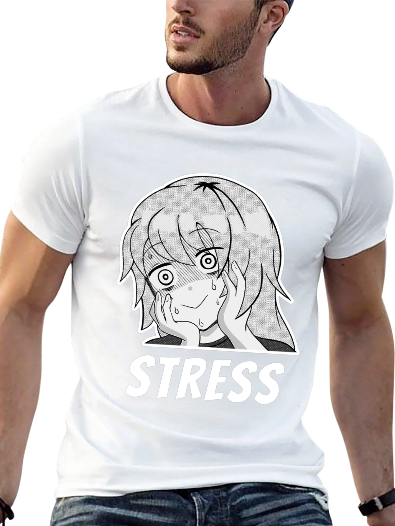 Stress Anime Graphic Tee - Comfort Fit T-Shirt