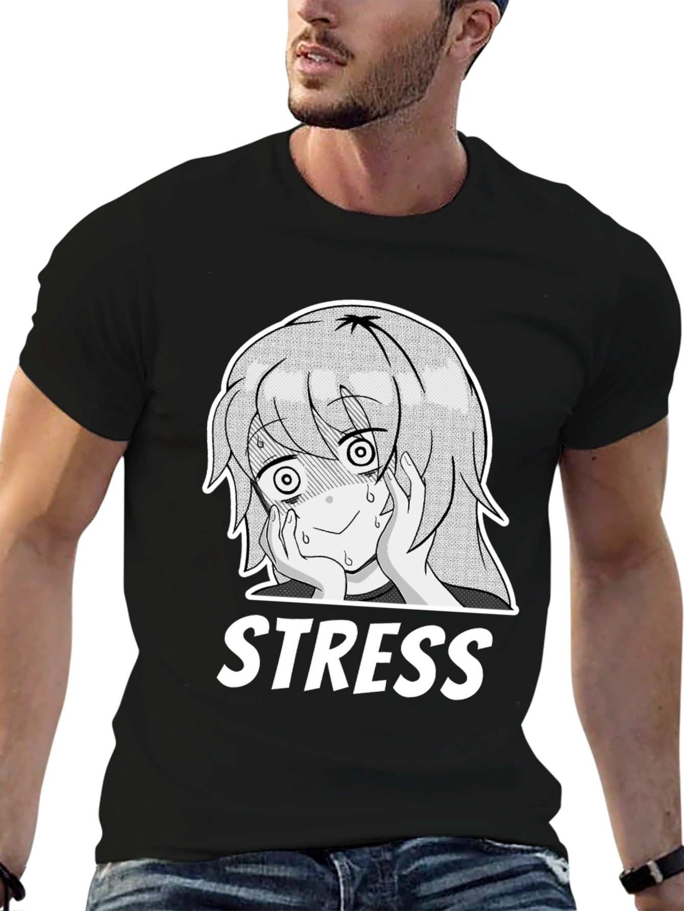 Stress Anime Graphic Tee - Comfort Fit T-Shirt