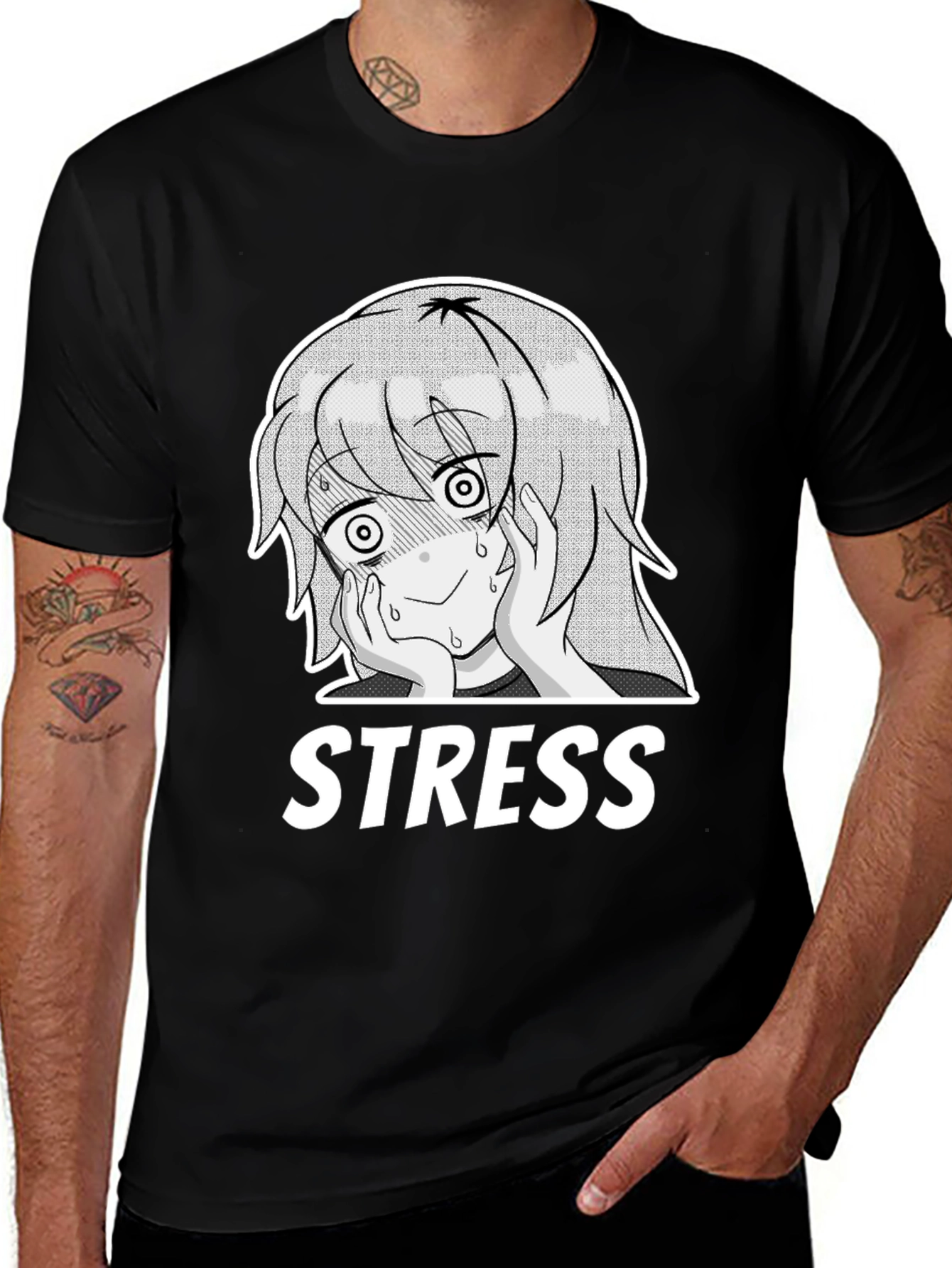 Stress Anime Graphic Tee - Comfort Fit T-Shirt