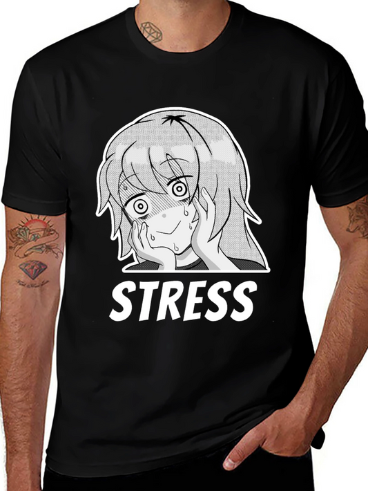 Stress Anime Graphic Tee - Comfort Fit T-Shirt