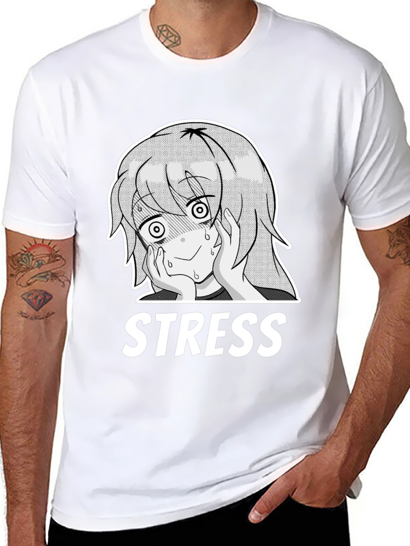 Stress Anime Graphic Tee - Comfort Fit T-Shirt